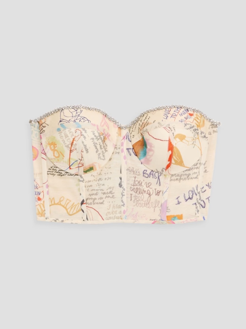 ISO Zimmermann strapless printed linen top